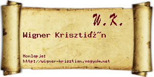 Wigner Krisztián névjegykártya